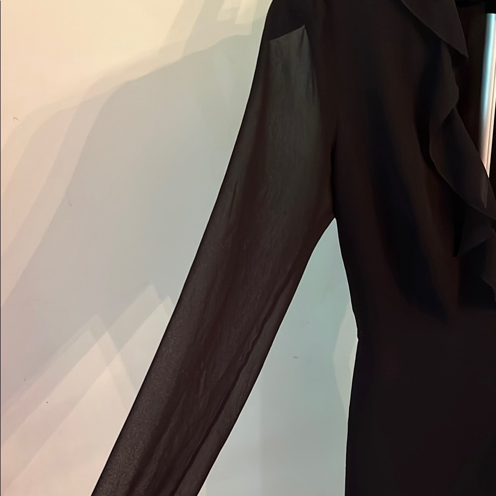 Wilfred Black Long Sleeve Cut Out Wrap Dress - Picture 3 of 8